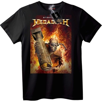 NOONEBRAND Тениска Megadeth Огън и Череп - 7XL, White