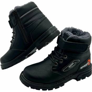 Chlapecké zimní boty na suchý zip 01 černá
