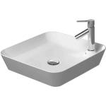 Duravit Cape Cod - Умивалник за монтаж върху плот 46x46 см, без преливник, с отвор за смесител, DuraCeram, матово бяло 2340463200 (2340463200)