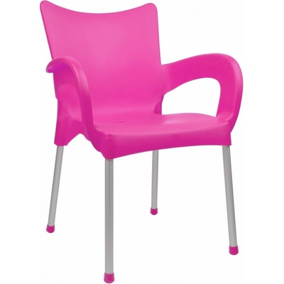 Mega Plast, plastová židle DOLCE (AL nohy), 82,5 x 59 x 55 cm, stohovatelná, růžová