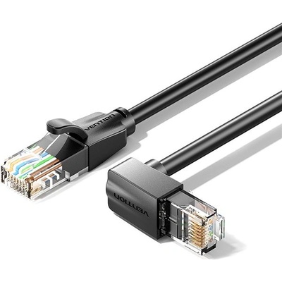 Vention IBVBI Cat.6 UTP, Upward Right Angle Ethernet Patch, 3m, černý