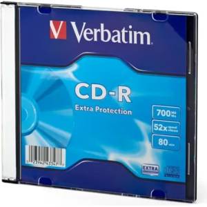 Verbatim CD-R, 700 MB, 52x, със защитно покритие, в тънка кутия (043347)