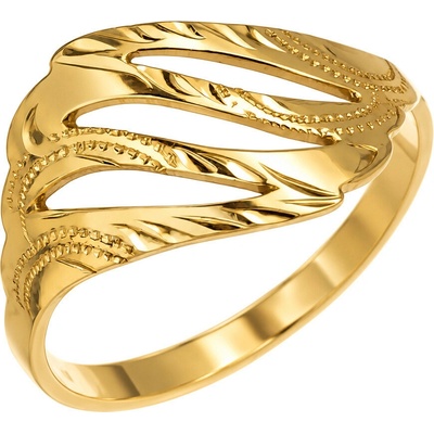 Argento Pozlátený strieborný prsteň s ručným gravírom 73158