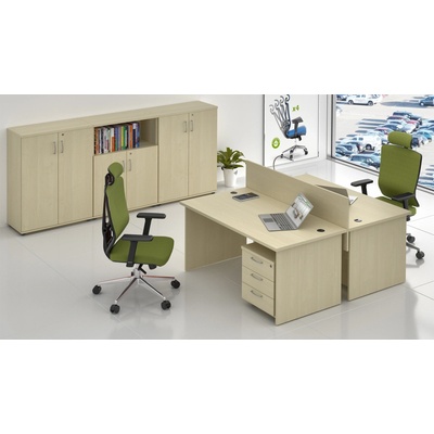 NABYTEK-DESIGNOVY.CZ - ZE 2.6 12 Sestava kancelářského nábytku Komfort 2.6 javor – Zbozi.Blesk.cz