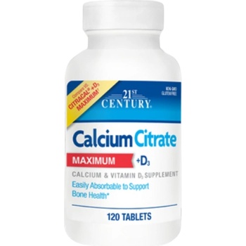 21st Century Calcium Citrate + D3 Maximum [120 Таблетки]