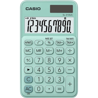 Casio SL-310UC-GN vrecková kalkulačka, displej (počet míst) 10, solárny pohon, na batérie, zelená; SL-310UC-GN