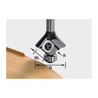 Festool Zaoblovací frézka HW s výměnnými břitovými destičkami S8 HW R3 D28 KL12,7OFK 499808