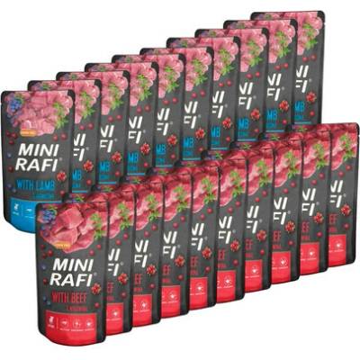 Rafi Mini Mix příchutí s hovězím a jehněčím pro psy malých plemen 20 x 150 g