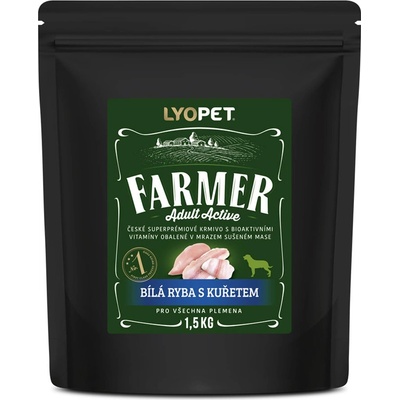 Lyopet Farmer Adult Active Bílá ryba s kuřetem 1,5 kg
