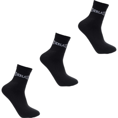 Everlast Мъжки чорапи Everlast Quarter Socks 3 Pack Mens - Black