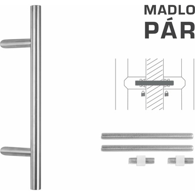 FT - MADLO kód K10 Ø 30 mm UN pár Rozteč madla: 900 mm, Dĺžka: 1200 mm, Rozmer profilu madla: Ø 30 mm