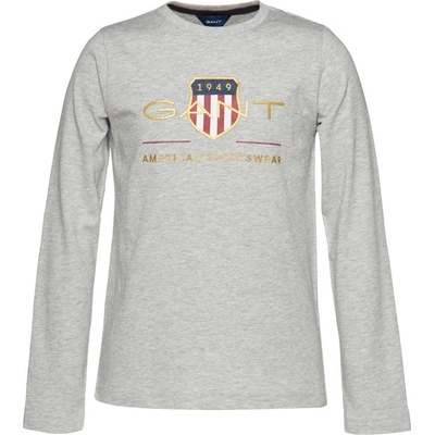 Gant Archive Shield LS T-Shirt šedá