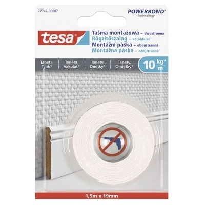 Tesa obojstranná montážna páska na tapety a omietku 1,5 m x 19 mm