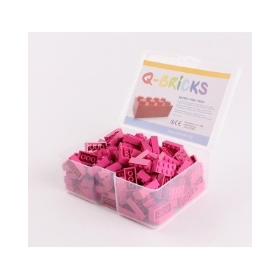 Q-bricks UNICOLOR růžové kostky 300 ks