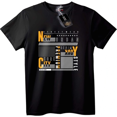 NOONEBRAND Тениска New York градска улична мода - M, Black