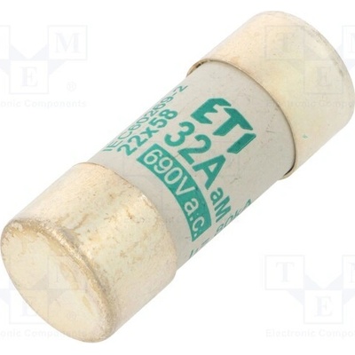 ETI POLAM 002641015 Pojistka: tavná; aM; 32A; 690VAC; kulatý,průmyslová; 22x58mm