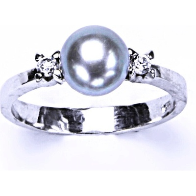 Čištín Stříbrný zirkon přírodní perla šedá T 1207 pp