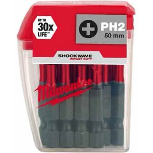 Milwaukee ударни битове PH2 x 50 10 броя (4932430855)