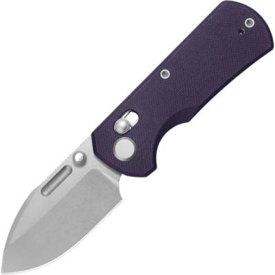 Geo Knife Belluf Stonewash M390 Blade, Purple G10 GEO2508C