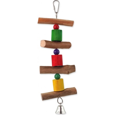 BIRD JEWEL závěsná dřevěná se zvonkem 30 cm
