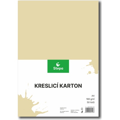 Barevná čtvrtka, 50ks, A4, 180g/m2, krémová – Zboží Mobilmania