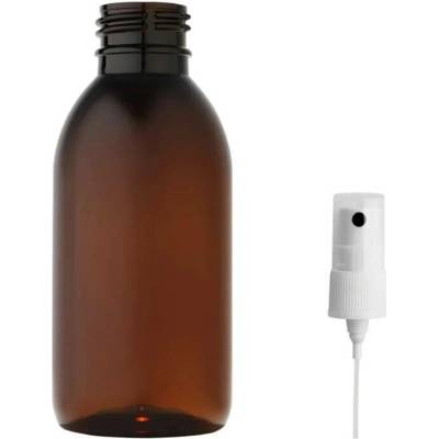 Tera Plastová lahvička hnědá s kosmetickým rozprašovačem 150 ml