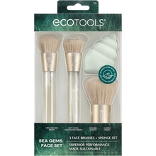 EcoTools Sea Gems EcoTools Cream Blush Brush štetec na lícenku 1 ks + EcoTools Soft Swirl Foundation Brush štetec na make-up 1 ks + EcoTools SeaShell Sponge hubka na make-up 1 ks + EcoTools Kabuki Bru