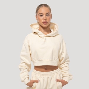 GymBeam Women‘s Mochi Cropped Hoodie Cream XXL