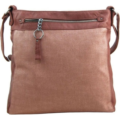 TESSRA Velká starorůžová crossbody dámská kabelka D5580