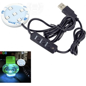  ЛЕД led Светодиодно осветление за ароматизатор poppy със rgb 7 различни цвята 12v - 24v с usb