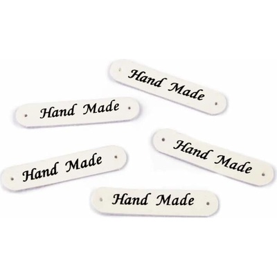 Cedulka Hand made - krémová světlá