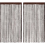 vidaXL Пердета ресни, 2 бр, 100x250 см, кафяви (132410)
