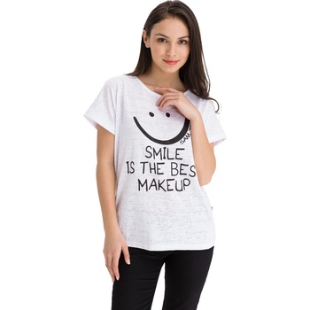 Sam 73 Бяла дамска тениска с щампа SAM 73 Sam 73 | Byal | ЖЕНИ | XS