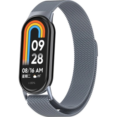 VSECHNONAMOBIL 87199 MILANESE Kovový řemínek pro Xiaomi Smart Band 10 / 9 / 8 šedý