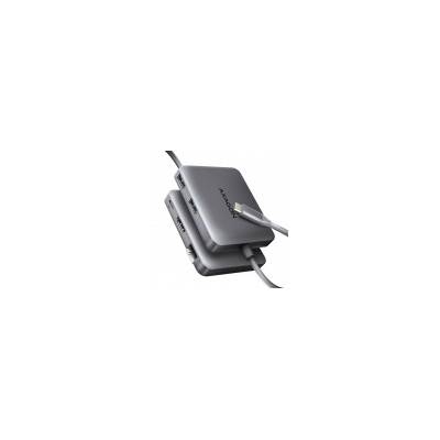 AXAGON HMC-5HL, USB 5Gbps hub, 2x USB-A, HDMI 4k 60Hz, RJ-45 GLAN, PD 100W, kabel USB-C 20cm HMC-5HL