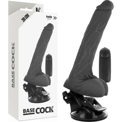 Вибратор с регулируема вакуумна основа, 20см. - Basecock Twix 2 (D-223024)