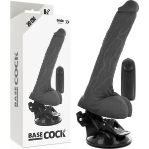  Вибратор с регулируема вакуумна основа, 20см. - Basecock Twix 2 (D-223024)