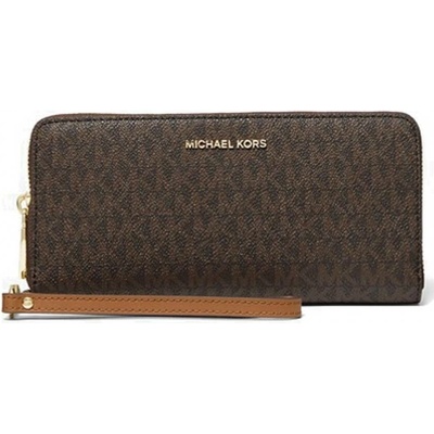 Michael Kors double zip wristlet white hnědá