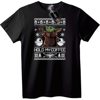 NOONEBRAND Тениска Baby Yoda 'Дръж ми кафето' - S, Black