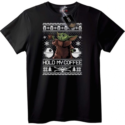 NOONEBRAND Тениска Baby Yoda 'Дръж ми кафето' - S, Black