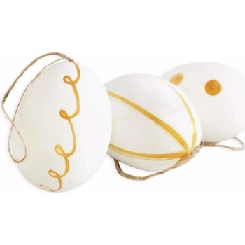Lepaso Vajíčka reálná 6ks/6cm bílá/zlatá