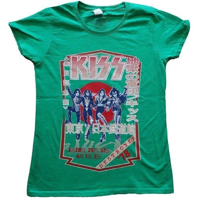 Kiss Destroyer Tour '78 Green L Дамски Риза (KISSTS13LGR03)