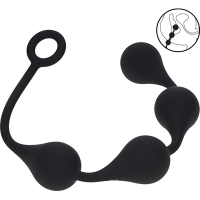 Levelz Waterdrop Silicone Anal Balls L 40mm Black