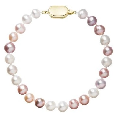 Pavona perlový náramek z říčních perel se zapínáním ze 14 karátového zlata 923004.3/9269A multi
