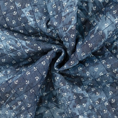 Prošívaná větrovkovina - Denim kotvy