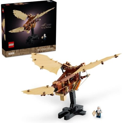Icons Leonardo da Vincis Flying Machine with Beating Wings - Includes Minifigure & Stand - Building Set for Adults - Home Decoration Set - Gift Idea - 10363