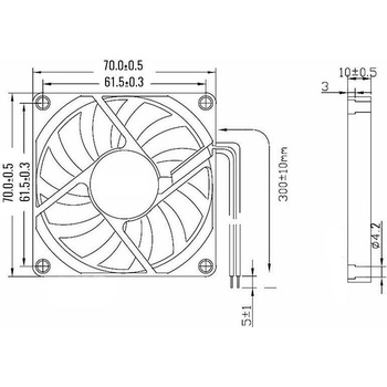 Usongshine Вентилатор 70х70x10mm 12V / 24V 3000/3500RPM 28/33dba 2 Пина за 3Д Принтери