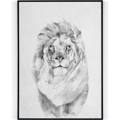 Plakát / Obraz Lev 30 x 40 cm Tiskové plátno – Zbozi.Blesk.cz