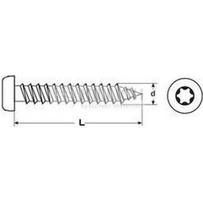 Killich vrut 3.0x25 BIELY ZINOK polguľatá hlava TORX 10, celý závit [1 ks]