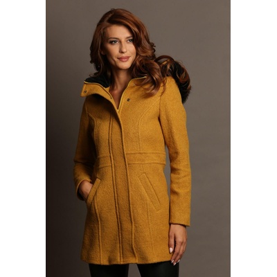 Radek's Collection Дамско зимно палто със сваляема качулка в цвят горчица 12304-301